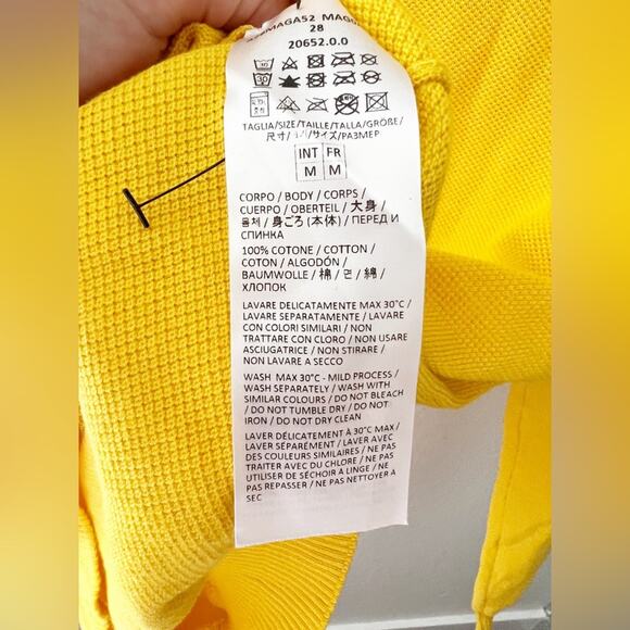 Eleventy Platinum Yellow Crewneck Cotton Long Sleeve Pullover Sweater Size M - Picture 4 of 6